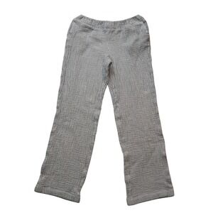 J. Jill Pants Womens Small Tall Ivory Cotton Gauze Crinkle Pull On Striped Beach